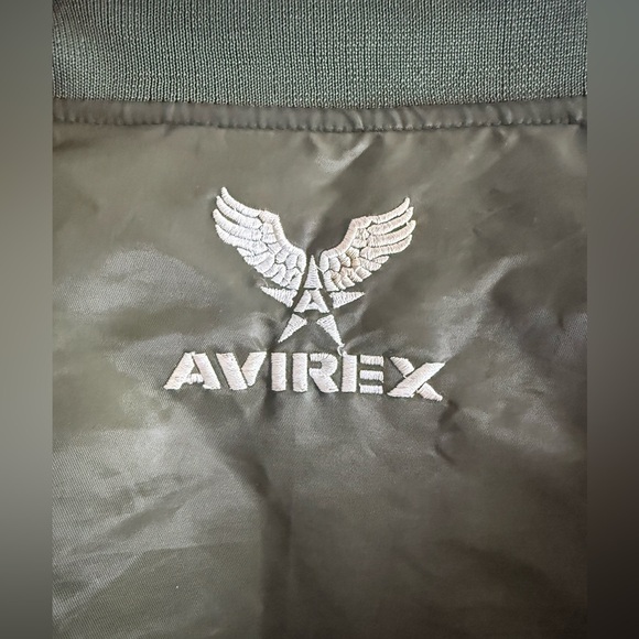 AVIREX U.S.A. BOMBER JACKET 2XL Flight SAGE MILITARY GREEN Satin Reversible - Picture 5 of 13